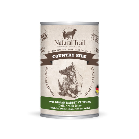 NATURAL TRAIL Country Side Wildschwein Kaninchen Hirsch - Nassfutter für Hunde - 400 g - Fotogalerie 1