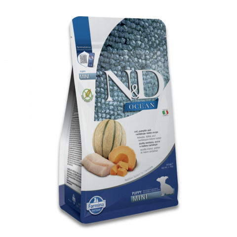 FARMINA N&D Ocean Dog Cod, Pumpkin & Cantaloupe Melon Puppy Mini - Trockenfutter für Hunde - 800g - Fotogalerie 8