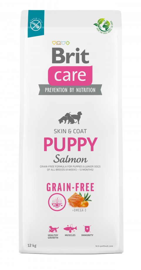 Trockenfutter für Welpen und Junghunde aller Rassen (4 Wochen - 12 Monate).Brit Care Dog Grain-Free Puppy Salmon 12kg - Fotogalerie 1