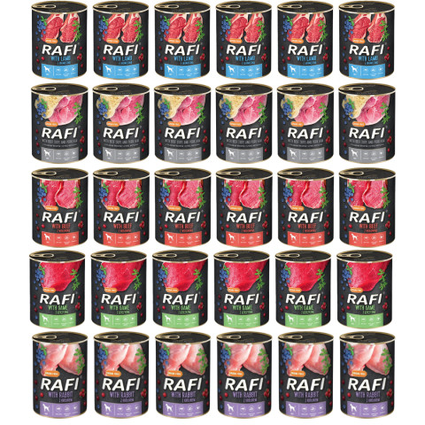 DOLINA NOTECI Rafi MIX Geschmacksrichtungen ohne Geflügel - Nassfutter für Hunde - 30x800g - Fotogalerie 1