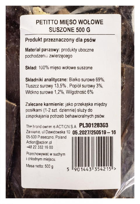 PETITTO Dried beef - leckerli für hunde - 500g - Fotogalerie 5