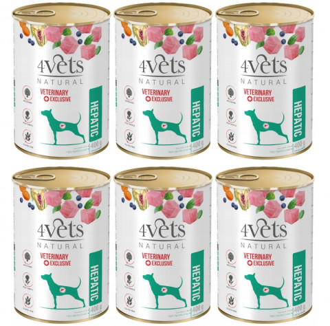 4VETS Natural Hepatic Dog - Nassfutter für Hunde - 6x400gg - Fotogalerie 1