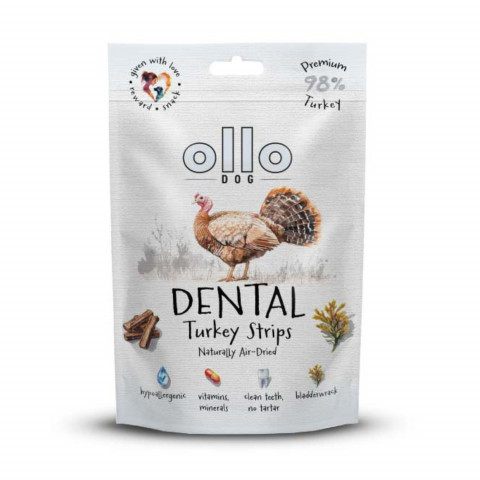 OLLO Air Dried Dental Turkey Strips - leckerli für hunde - 80g - Fotogalerie 1