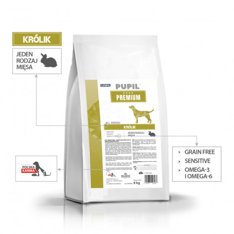 PUPIL Premium All Breeds Rabbit - trockenfutter für Hunde - 8kg - Fotogalerie 4