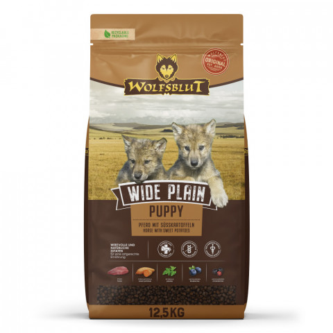WOLFSBLUT Wide Plain Puppy Horse with sweet potatoes - trockenfutter für Hunde - 12,5kg - Fotogalerie 1