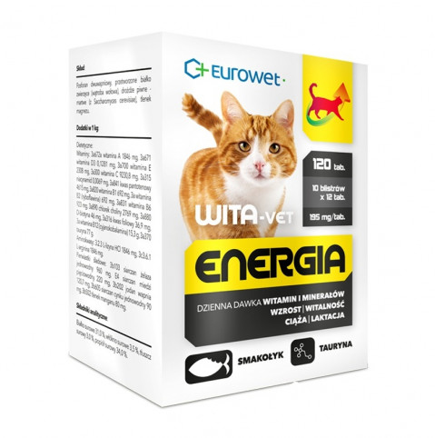 EUROWET Wita-Vet Energia - nahrungsergänzungsmittel für katzen - 120 tabletten - Fotogalerie 1
