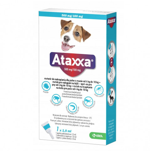 ATAXXA 500mg/100mg (4-10kg) - tropfen gegen flöhe und zecken für hunde – 1x1ml - Fotogalerie 1