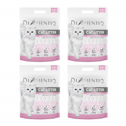 DIAMENTIQ Micro Baby Powder Silikon-Katzenstreu, nicht klumpend – 4×3,8 l - Fotogalerie 1