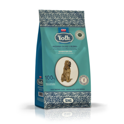 FOLK Medium and large breeds Traditional masurian venison stew with beets and cranberries - trockenfutter für Hunde - 12kg - Fotogalerie 1