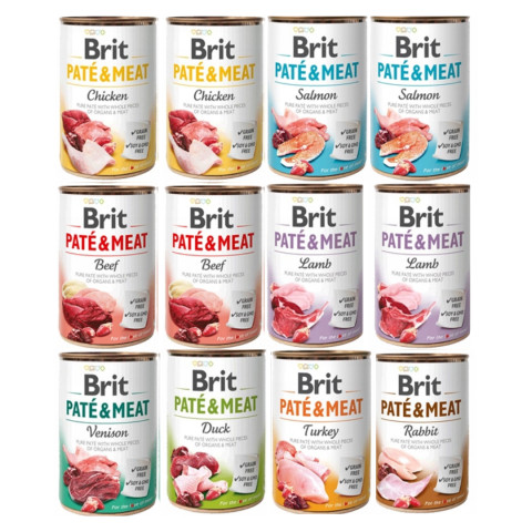 BRIT Paté & Meat Mix Geschmacksrichtungen - Nassfutter für Hunde - 12x400g - Fotogalerie 1