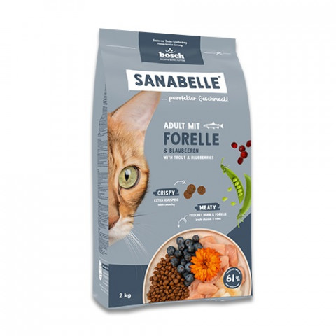 BOSCH Sanabelle Life Adult Trout with blueberries - trockenfutter für Katzen - 8kg - Fotogalerie 1
