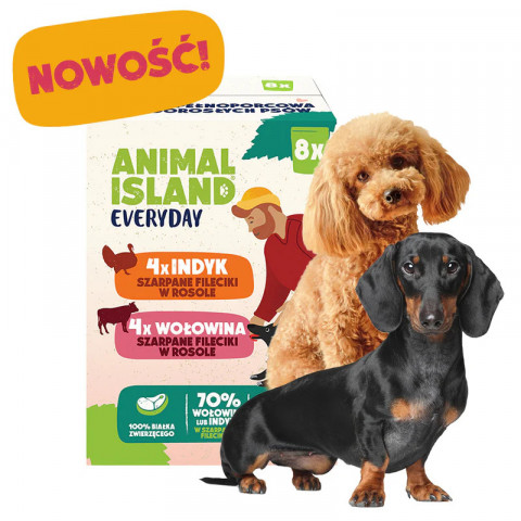 ANIMAL ISLAND Turkey / Beef Fillets in broth - Nassfutter für Hunde - 8x150g - Fotogalerie 3