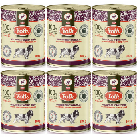 FOLK Großpolnisches exquisites Hirschfleisch – Nassfutter für Hunde – 6x800g - Fotogalerie 1