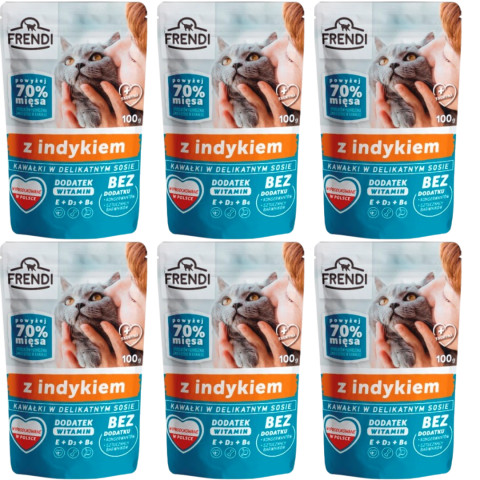 FRENDI Stückchen in Soße mit Pute - Nassfutter für Katzen - 6x100g - Fotogalerie 1