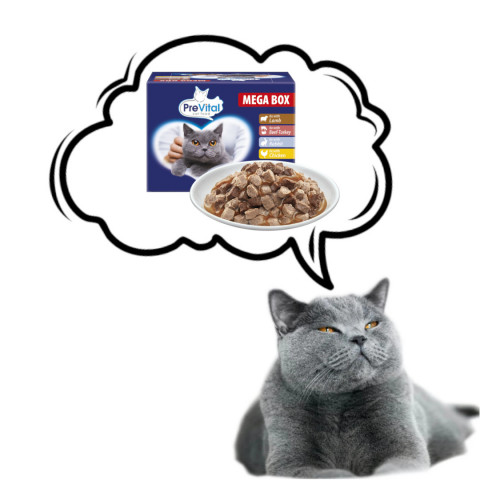 PREVITAL Katzenfutter Megabox mit Lamm, Rind, Kaninchen und Huhn in Soße - Nassfutter für Katzen - 24 x 100g - Fotogalerie 2