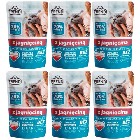 FRENDI Stückchen in Soße mit Lamm - Nassfutter für Katzen - 6x100g - Fotogalerie 1