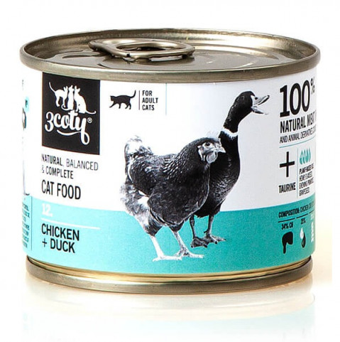 3COTY 12. Chicken with duck - nassfutter für Katzen - 180g - Fotogalerie 1