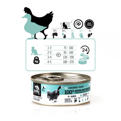 3COTY Chicken with duck For kittens - nassfutter für Katzen - 6x80g - Fotogalerie 7