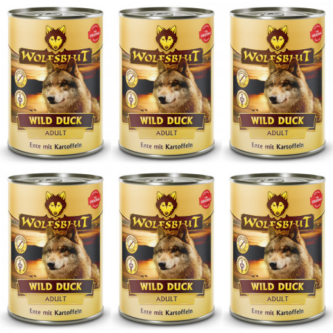 WOLFSBLUT Wild Duck Duck with potatoes - Nassfutter für Hunde - 6x395g - Fotogalerie 1