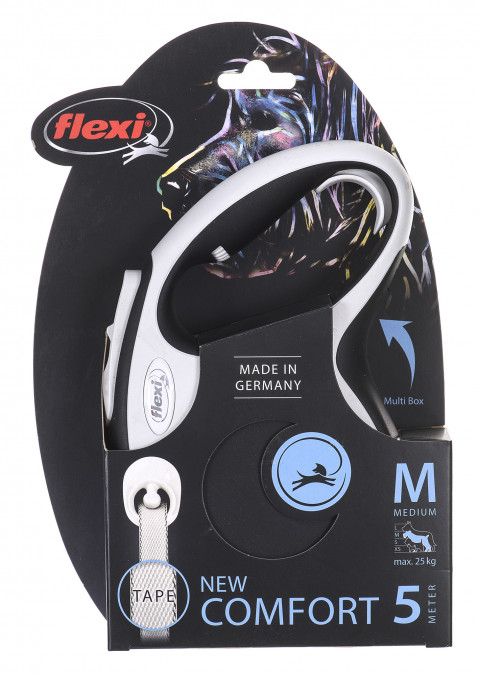 Flexi New Comfort M Tape 5 m Schwarz Hund Rückziehbare Leine - Fotogalerie 3