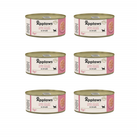 APPLAWS Tuna fillet with prawn in broth - nassfutter für Katzen - 6x70g - Fotogalerie 1