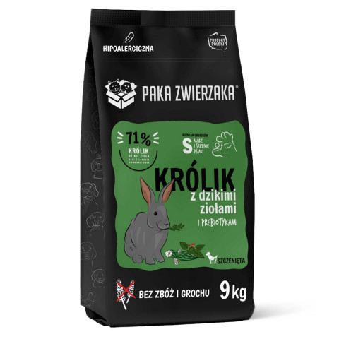 PAKA ZWIERZAKA Puppy Rabbit with wild herbs S - trockenfutter für Hunde - 9kg - Fotogalerie 1