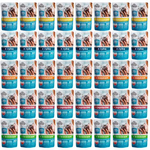 FRENDI Stückchen in Soße MIX Geschmacksrichtungen - Nassfutter für Katzen - 40x100g - Fotogalerie 1