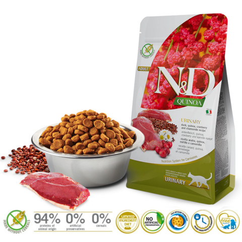 FARMINA N&D CAT QUINOA URINARY DUCK 5 KG - Fotogalerie 2