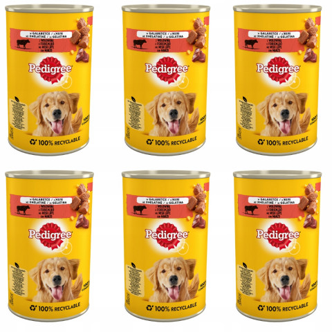 PEDIGREE Adult Rind in Gelee – Nassfutter für Hunde – 6×400 g - Fotogalerie 1