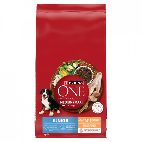 PURINA One Junior Medium/Maxi Rich in chicken with rice - trockenfutter für Hunde - 7kg - Fotogalerie 1