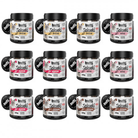 BULTI Mini-Salami MIX aus 4 Geschmacksrichtungen – Katzensnack – 12x150g - Fotogalerie 1