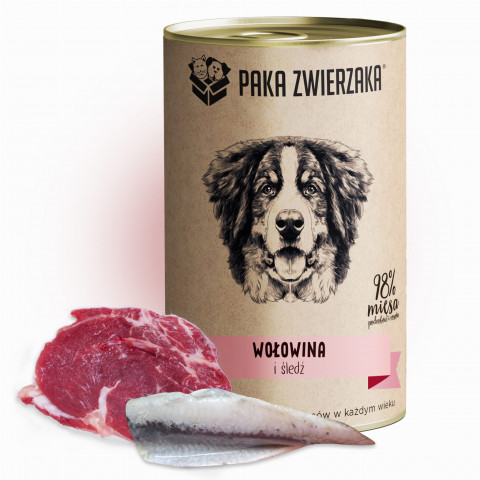 PAKA ZWIERZAKA Beef and herring - Nassfutter für Hunde - 400g - Fotogalerie 2