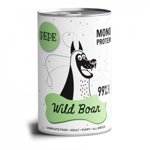 PAKA ZWIERZAKA Pepe Wild Boar - Nassfutter für Hunde - 400g - Fotogalerie 1