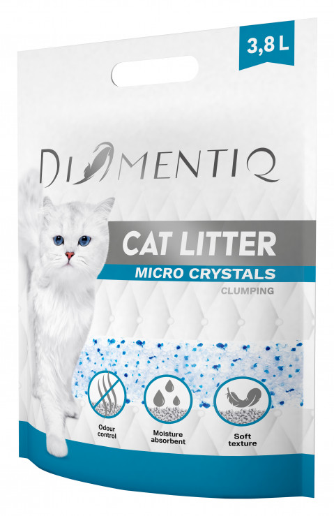 DIAMENTIQ Micro Crystals Silikon-Katzenstreu, klumpend – 4×3,8 l - Fotogalerie 3