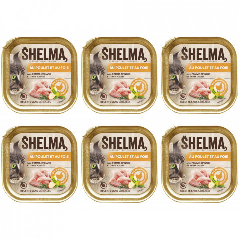SHELMA Chicken and liver pate - nassfutter für Katzen - 6x100g - Fotogalerie 1