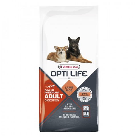 VERSELE-LAGA Opti Life Adult Digestion Medium & Maxi Lamb - trockenfutter für Hunde - 12,5kg - Fotogalerie 1