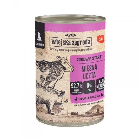 WIEJSKA ZAGRODA Mięsna uczta - Nassfutter für Hunde - 400g - Fotogalerie 1