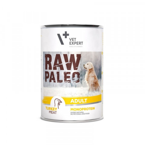 RAW PALEO Adult Monoprotein Turkey – Nassfutter für Hunde – 400 g - Fotogalerie 1