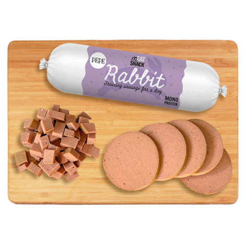 PAKA ZWIERZAKA Pepe Sausage Rabbit - leckerli für hunde - 200g - Fotogalerie 2