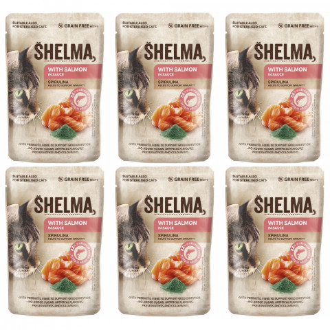 SHELMA with salmon in sauce - nassfutter für Katzen - 6x85g - Fotogalerie 1