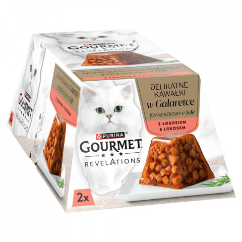 PURINA Gourmet Revelations Chunks in jelly with salmon - nassfutter für Katzen - 2x57g - Fotogalerie 9