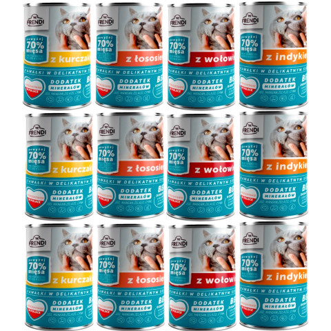 FRENDI Stückchen in feiner Soße MIX Geschmacksrichtungen - Nassfutter für Katzen - 12x400g - Fotogalerie 1
