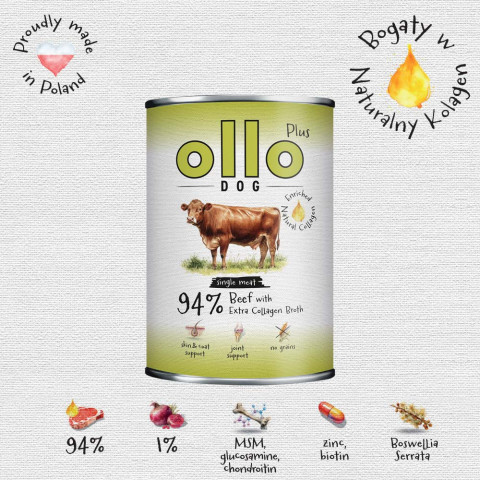 OLLO Plus Collagen Beef - Nassfutter für Hunde - 400g - Fotogalerie 3