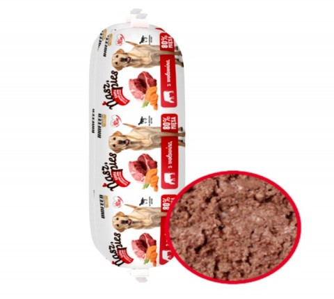BIOFEED Nasz Pies Fleischwurst mit Rind – Nassfutter für Hunde – 24x1kg - Fotogalerie 2