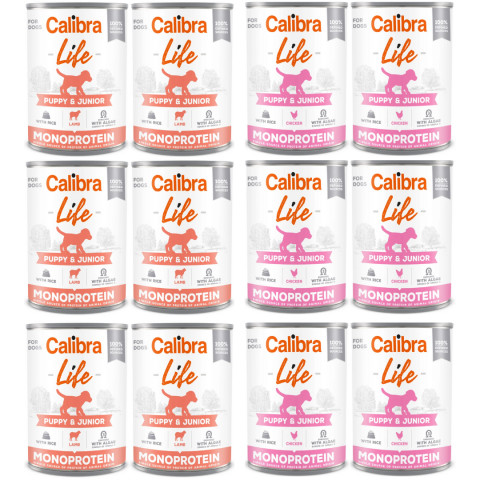 CALIBRA Dog Life Puppy&Junior MIX - Nassfutter für Hunde - 12x400g - Fotogalerie 1