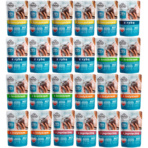 FRENDI Stückchen in Soße MIX Geschmacksrichtungen - Nassfutter für Katzen - 24x100g - Fotogalerie 1