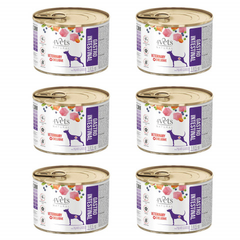 4VETS Natural Gastro Intestinal Dog - Nassfutter für Hunde - 6x185g - Fotogalerie 1