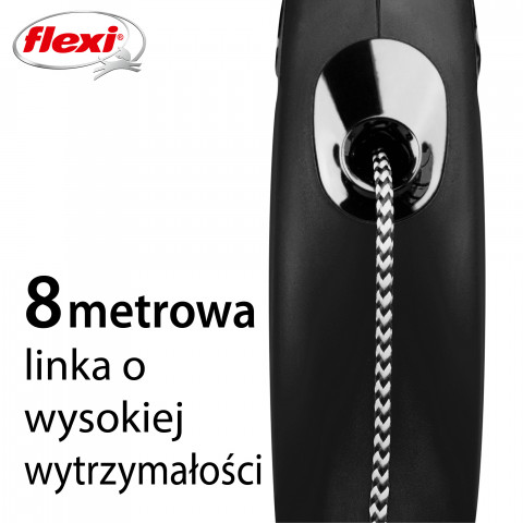 Flexi New CLASSIC 8 m Schwarz Hund Rückziehbare Leine - Fotogalerie 5