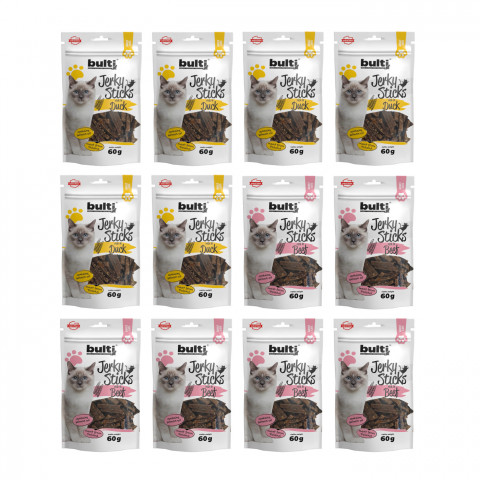 BULTI Jerky-Sticks MIX aus Geschmacksrichtungen – Katzensnack – 12x60g - Fotogalerie 1