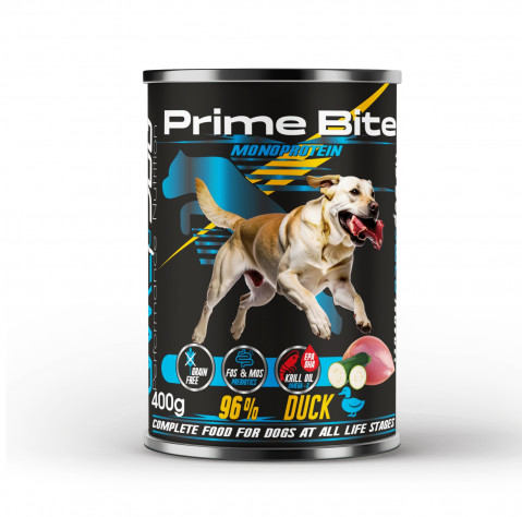 PRIME BITE Monoprotein Duck with zucchini - Nassfutter für Hunde - 400g - Fotogalerie 1